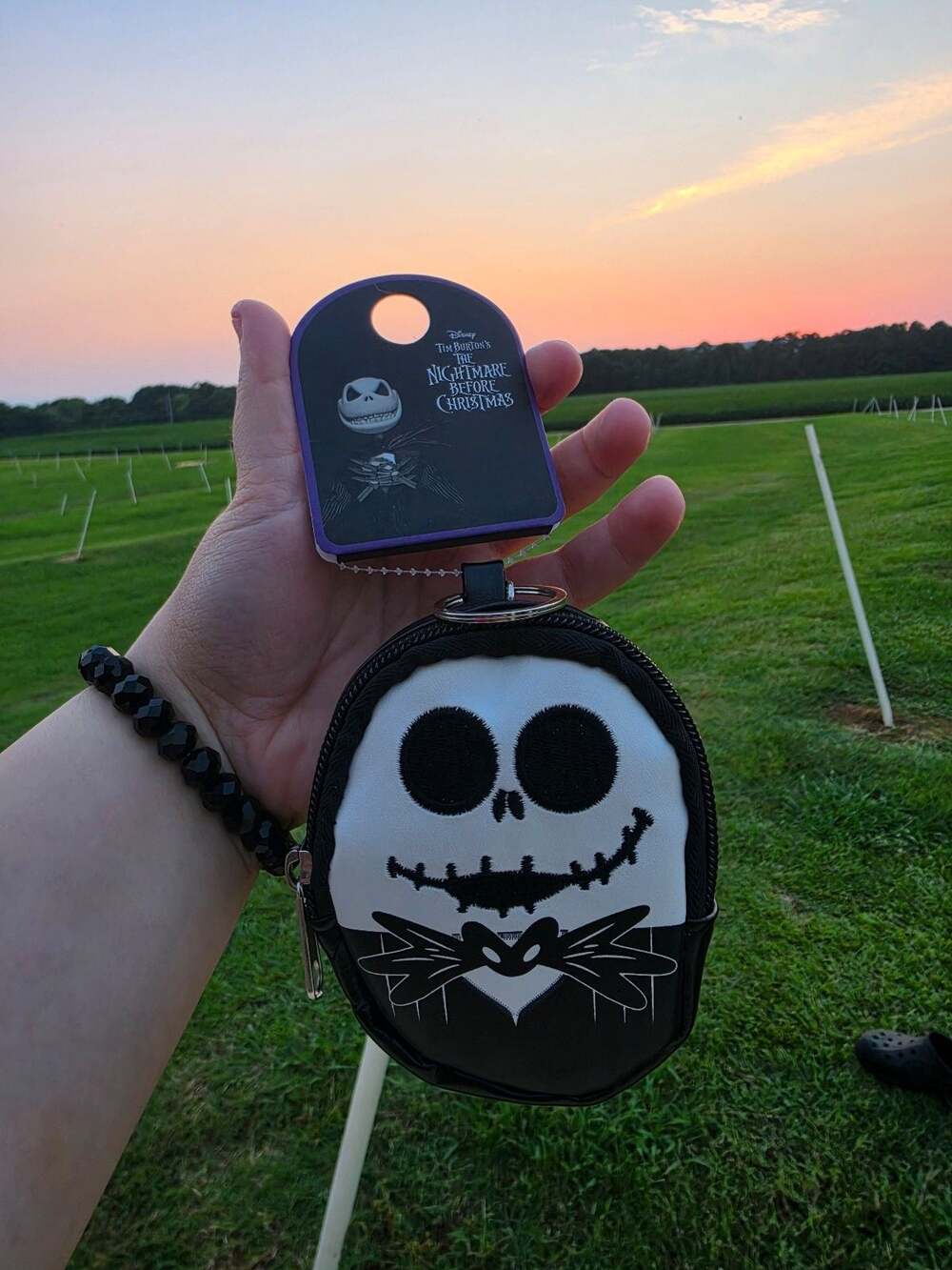 Nightmare before Christmas Jack Skellington Vinyl Zip Coin Purse bag keychain!